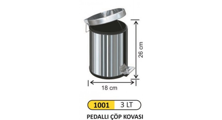 PEDALLI ÇÖP KOVASI 3LT 1001