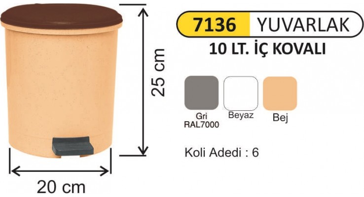  PEDALLI ÇÖP KOVASI 1 NO 10 LT 7136