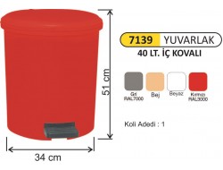  PEDALLI ÇÖP KOVASI YUVARLAK 4 NO 40 LT 7139