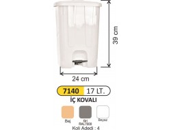  PEDALLI ÇÖP KOVASI KÖŞE 1 NO 17 LT İÇ KOVALI 7140