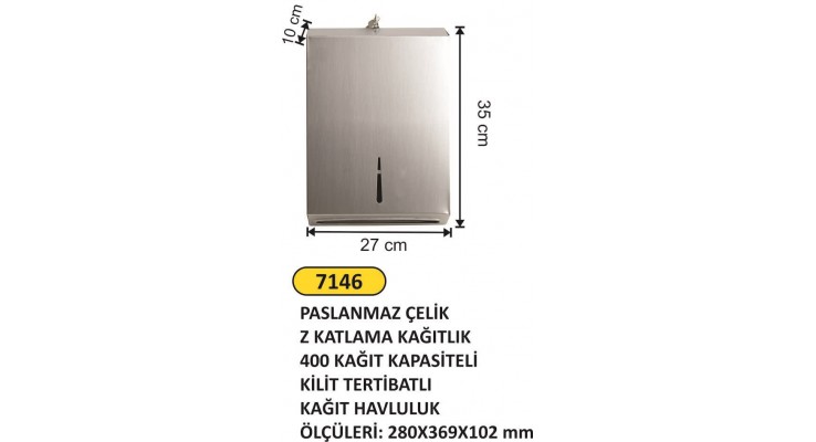  DİSPENSER Z KATLAMA HAVLU APARATI 400 LÜK 7146