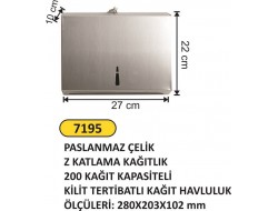 DİSPENSER Z KATLAMA HAVLU APARATI 200 LÜ 7195